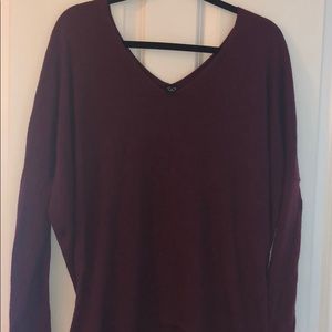 Maroon oversized high low sweater